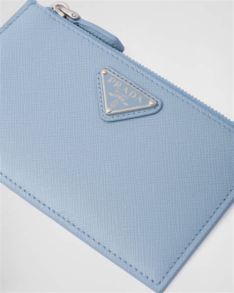 prada card holder saffiano blue|Prada saffiano french wallet.